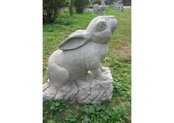 汉白玉白兔_石雕兔子图片
